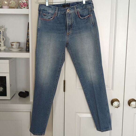 ALANUI Jeans Straight Leg Denim Beaded Size 29 - Picture 3 of 10